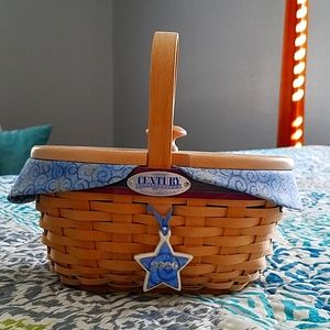 Longaberger collectable basket with liner and lid
